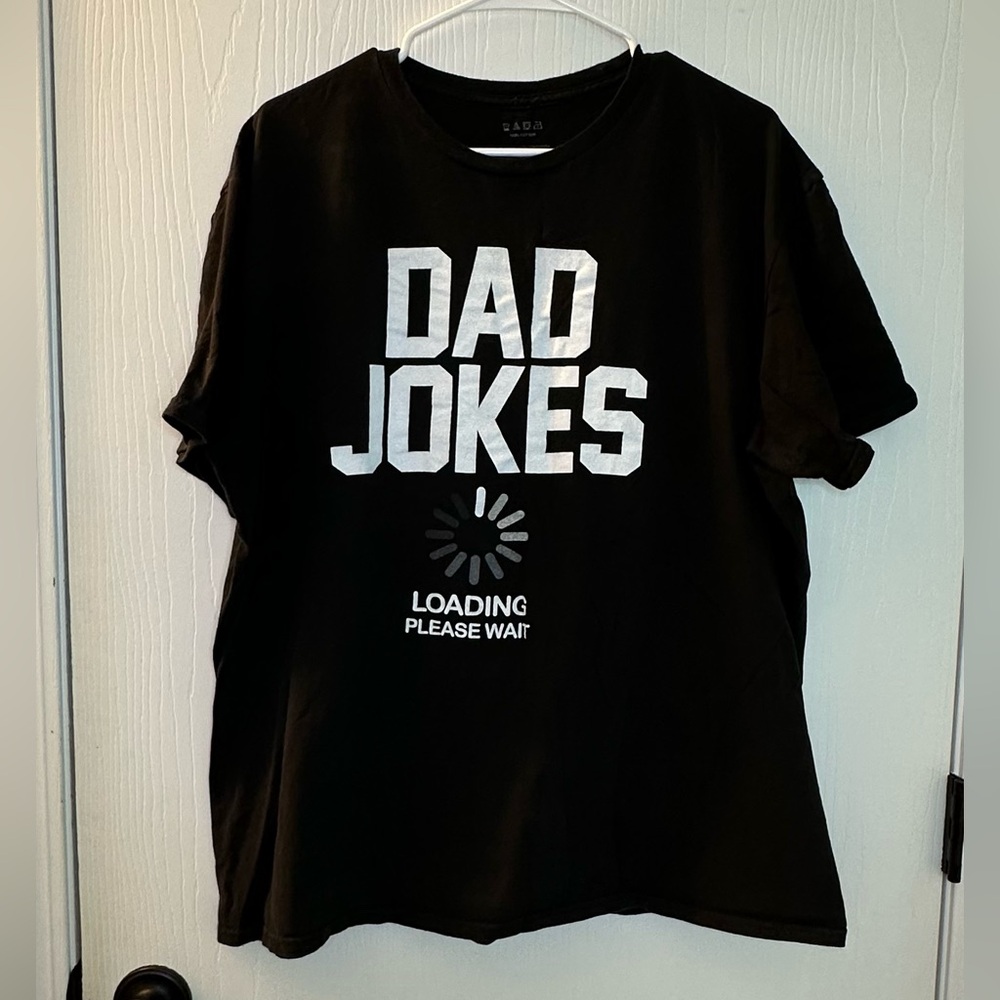 Dad Jokes Loading black & white short sleeve casual‎ tee shirt men’s 2x